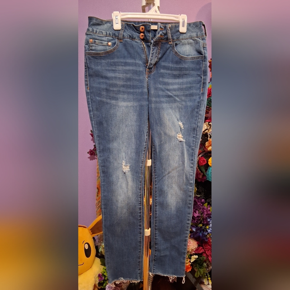 Blue Distressed Skinny Jeans